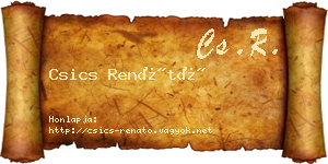 Csics Renátó névjegykártya