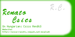 renato csics business card